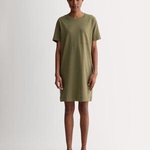 Everlane The Organic Cotton Weekend Tee Dress, Kalamata Olive, Size Small